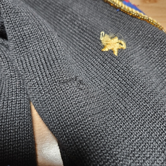 Michael Simon Beaded Black Cardigan Sweater Medium - Picture 7 of 9